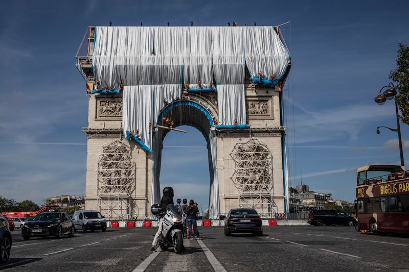 The Arc de Triomphe project, involving the most visited monument in Paris, which looms over one end of the Champs-Elysees, will still allow tourists to visit the site and its panoramic terrace. Getty Images