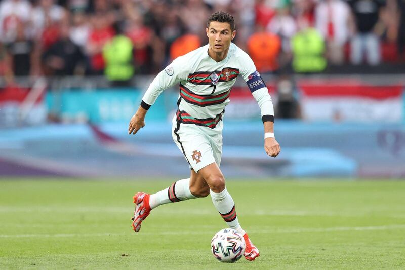 Portugal forward Cristiano Ronaldo on the attack against Hungary. AFP