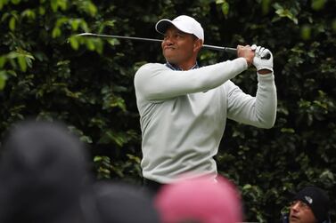 Tiger Woods of the US hits his tee shot on the second hole during the third round of the 2022 Masters Tournament at the Augusta National Golf Club in Augusta, Georgia, USA, 09 April 2022.  The 2022 Masters Tournament is held 07 April through 10 April 2022.   EPA / JUSTIN LANE
