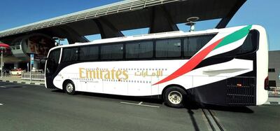 Passengers must hold a valid flight ticket with Emirates to board the shuttle bus. Photo: Emirates Airline