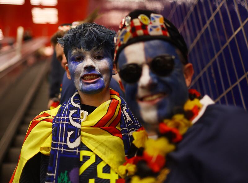 Scotland fans at an underground station in Munich. Reuters
