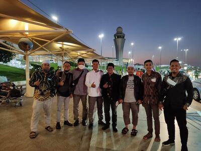 A group of Indonesian imams arrive in Abu Dhabi to work in mosques in the UAE. Photo: Embassy of the Republic of Indonesia