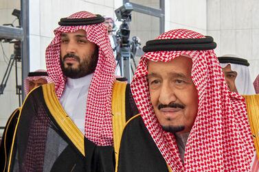 Saudi Arabia's King Salman with Crown Prince Mohammed, who is steering a raft of well-received reforms in the kingdom. AFP  