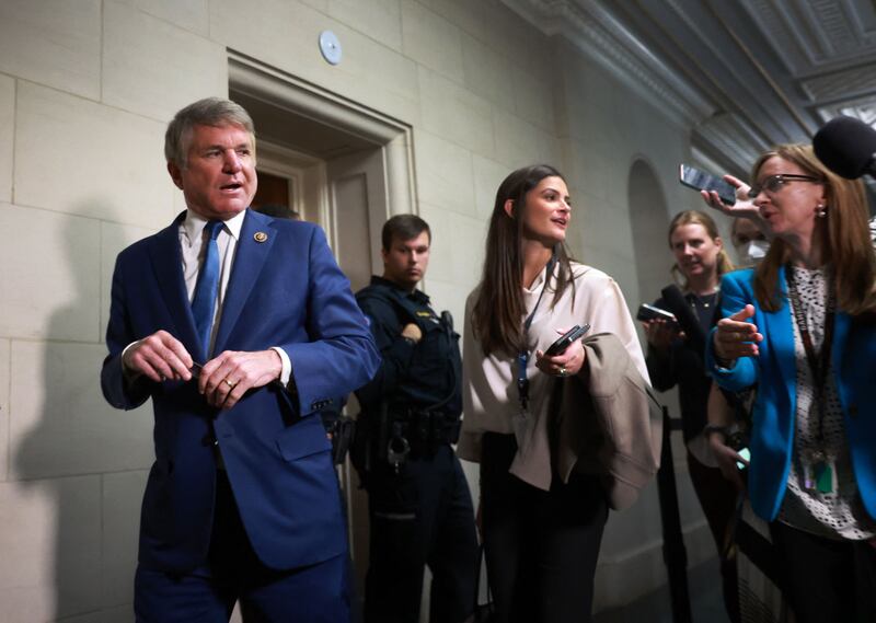 Mike McCaul, the Republican congressman who heads the House Committee on Foreign Affairs, speaks to reporters on Wednesday. Getty Images / AFP