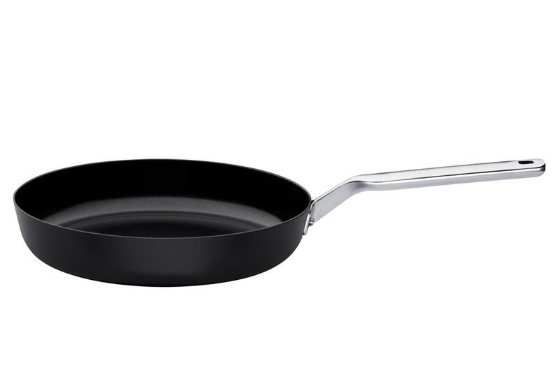 Non-stick pans should be replaced with those with a ceramic coating. Fiskars