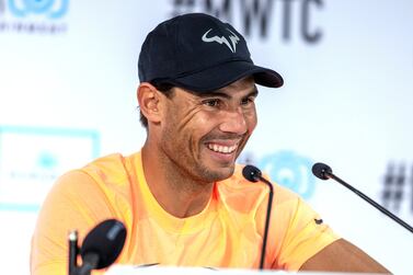 Rafael Nadal during the Mubadala World Tennis Championship Abu Dhabi press conference. Victor Besa/The National.