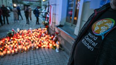 Vigil for Polish aid worker Damian Sobol, one of the seven World Central Kitchen staffers killed in an Israeli attack on a convoy in Gaza. EPA