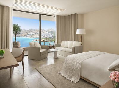 A deluxe sea view room. The Bodrum Edition