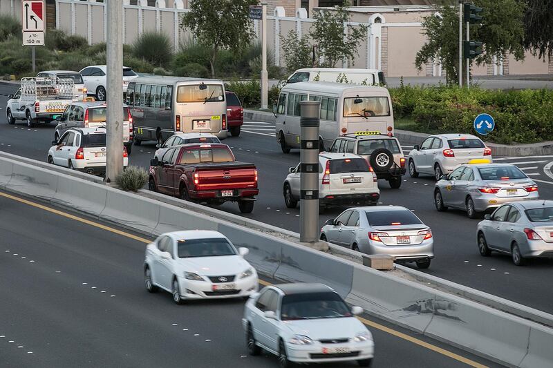 Abu Dhabi, United Arab Emirates. April 24, 2017///

Rush hour traffic. Abu Dhabi, United Arab Emirates. Mona Al Marzooqi/ The National 

ID: 43686
Section: National  *** Local Caption ***  170424-MM-traffic-004.JPG