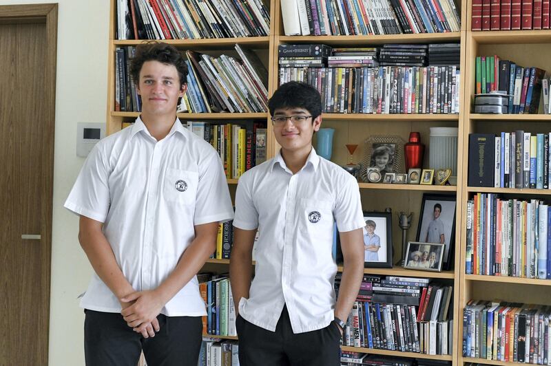 Abu Dhabi, United Arab Emirates - Solal Afota, 18, and Vedant Khanna, 18, are excited to start their term at Stanford University, in September. Khushnum Bhandari for The National