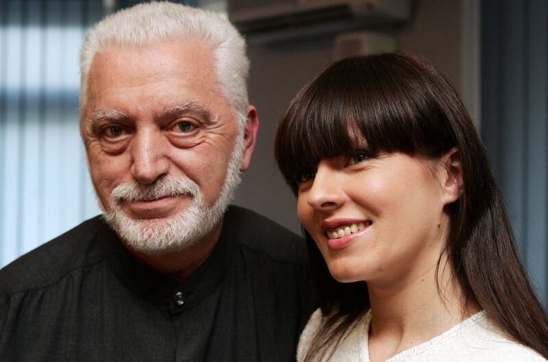 With Ukrainian designer Veronika Jeanvie in 2007. AFP