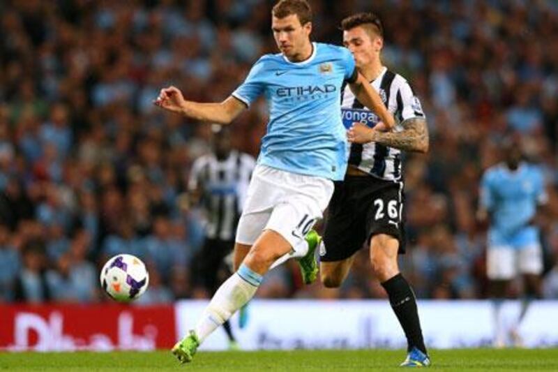 Edin Dzeko was impressive for Manchester City although he did not score against Newcastle United on Monday night.