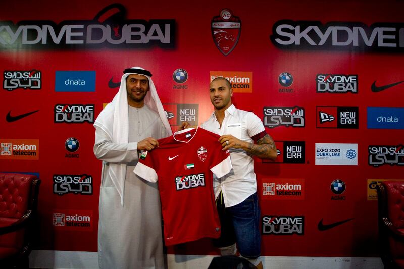 Dubai, United Arab Emirates, January 9, 2013:    Newly acquired Al Ahli player Ricardo Quaresma poses for photographers during a news conference at Rashid Stadium in Dubai on January 9, 2013. Christopher Pike / The National