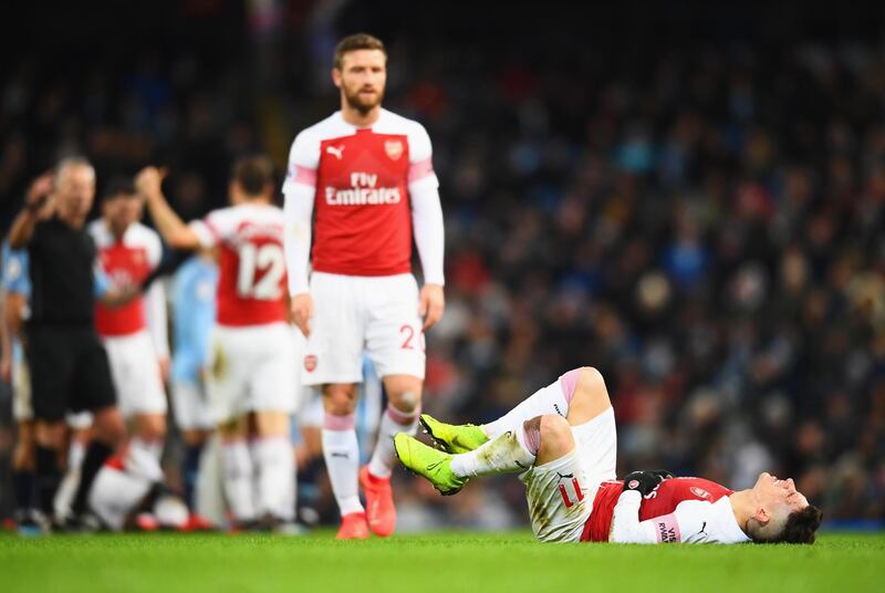 Lucas Torreira of Arsenal is injured. Getty Images