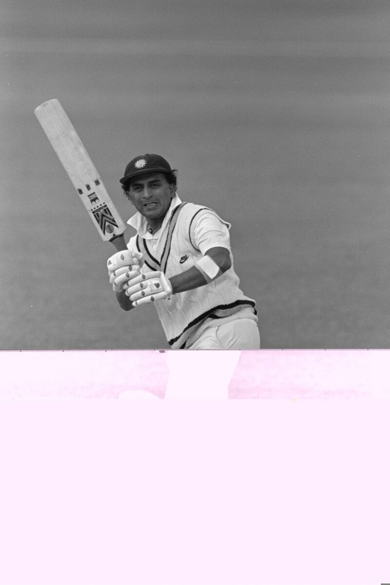1986:  Sunil Gavaskar of India batting during the tour match against Surrey at the Oval in London. Mandatory Credit: Adrian Murrell/Allsport