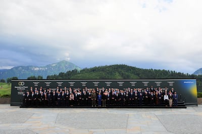 Leaders gather on the opening day of the Summit on Peace in Ukraine, at the Buergenstock resort in Switzerland. Reuters 