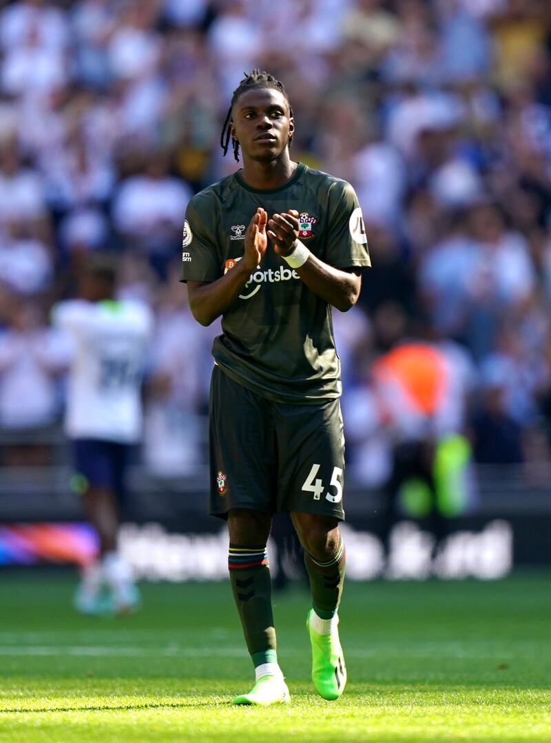 Romeo Lavia –7 Easily Saints’ stand-out player on his Premier League debut. The teenager was unflappable throughout, showing elite mentality, innate positional sense and a brilliant passing repertoire. Very promising. PA