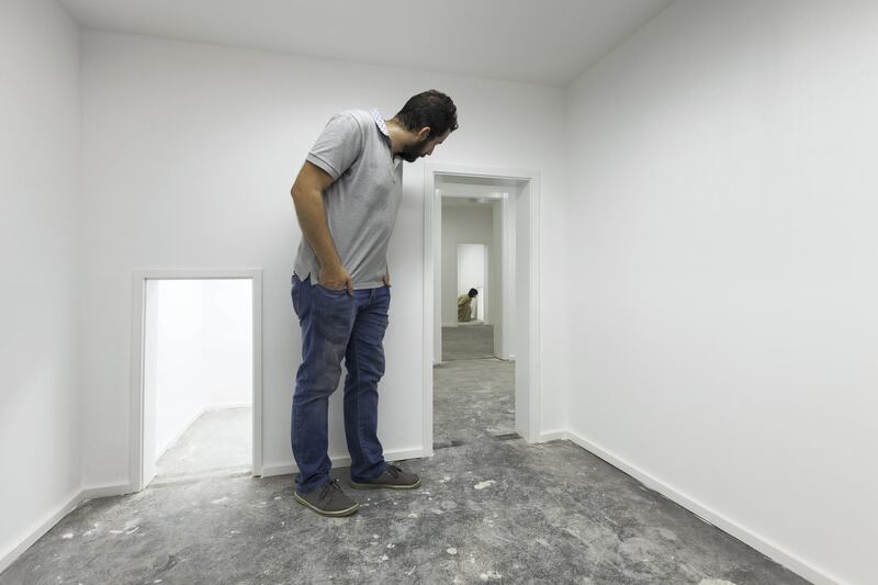 Leander Schönweger’s ‘Our Family Lost’, an installation comprising a series of simple white rooms that become progressively smaller, provoking unease. Courtesy Sahir Ugur Eren
