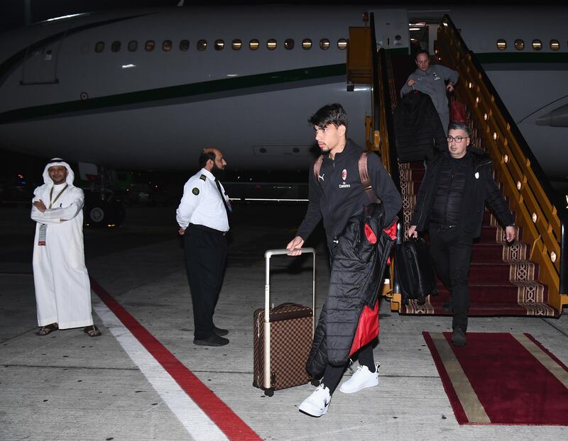 Lucas Paqueta steps off the plane at Jeddah King Abdulaziz International Airport. Getty Images