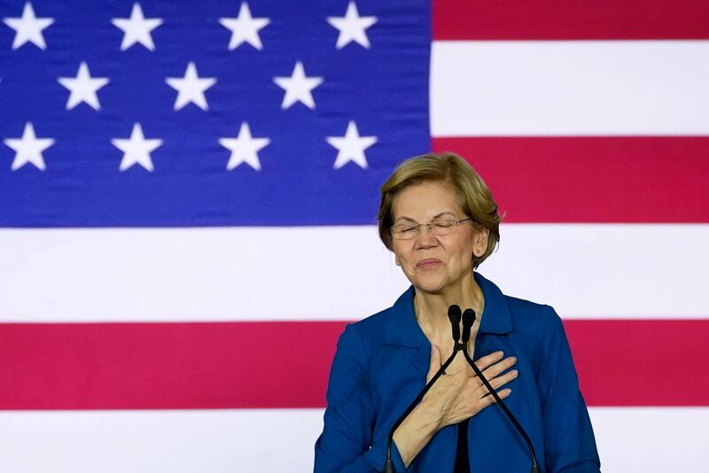 Democratic U.S. presidential candidate Senator Elizabeth Warren speaks at her New Hampshire primary night rally in Manchester, New Hampshire, U.S. REUTERS