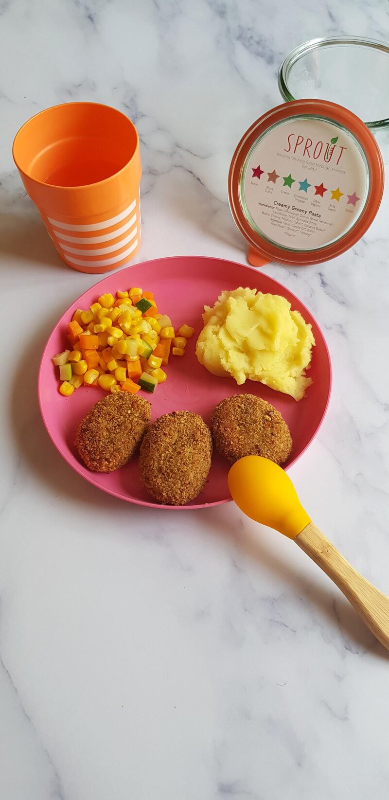 Baked Nuggs & Mash is made of cauliflower, white beans and sourdough breadcrumbs