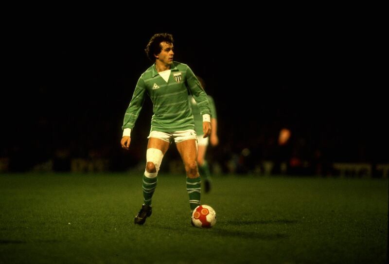 Undated:  Michel Platini of St. Etienne in action during a French League match. \ Mandatory Credit: Allsport UK /Allsport