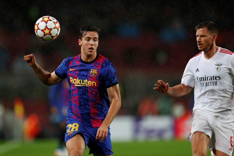 RM Nico Gonzalez (Barcelona) - The 19-year-old is enjoying his promotion to senior football, even if it is with a brittle, goal-shy Barcelona. A multi-tasking midfielder with strength and a head-raised eye for the right pass, he drove much of the positive build-up play against Benfica. EPA