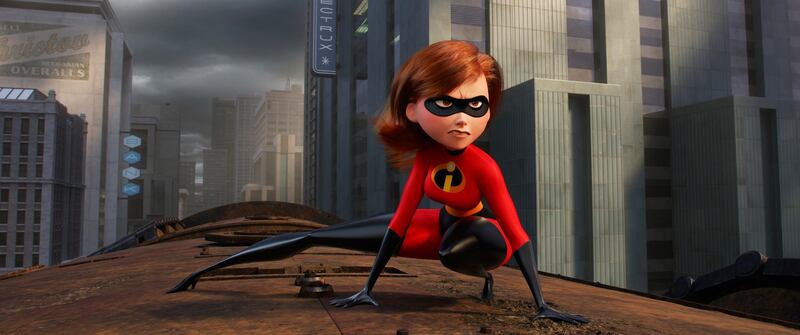 This image released by Disney Pixar shows the character Helen/Elastigirl, voiced by Holly Hunter in "Incredibles 2." (Disney/Pixar via AP)