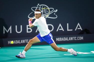 Rafael Nadal plays at Mubadala World Tennis Championship. MWTC