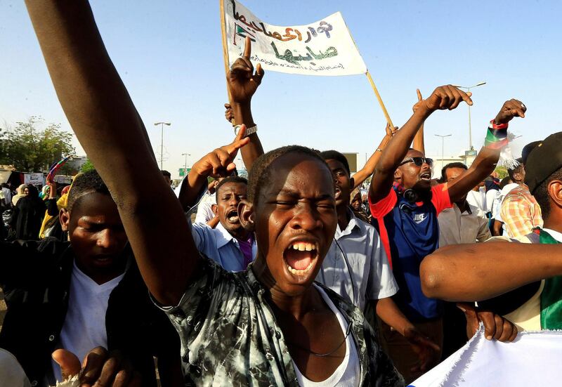 Sudanese protesters attend a demonstration in front of the defence ministry compound in Khartoum on May 2. Reuters