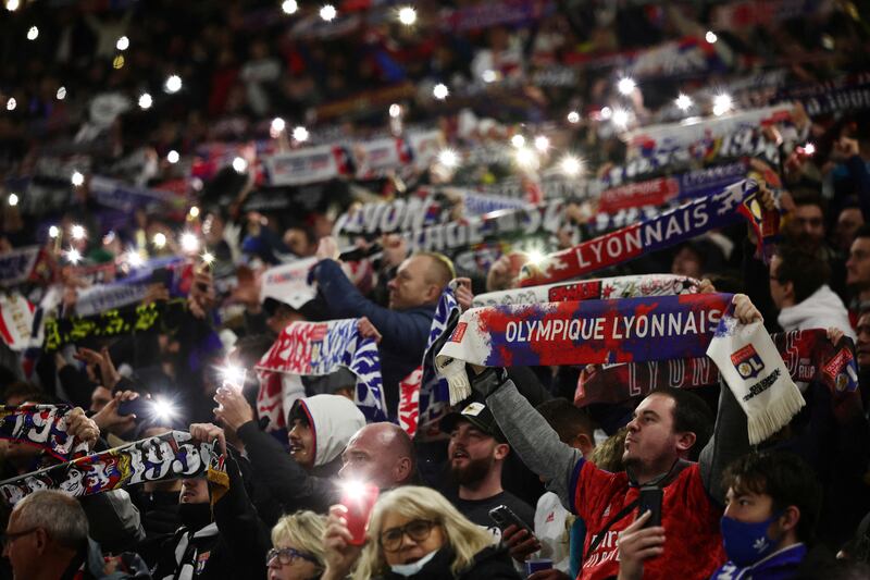 Olympique Lyonnais fans before their team's match against FC Porto at the Groupama Stadium, Lyon. Reuters