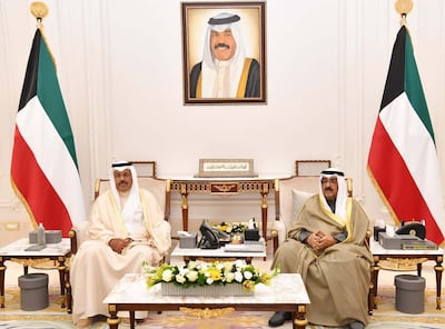 Kuwait's Crown Prince Sheikh Meshal Al Sabah with Prime Minister Sheikh Ahmad Nawaf Al Sabah. Photo: Crown Prince Diwan / Kuna