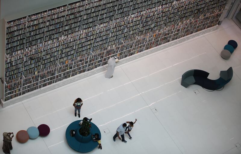 The Mohammed bin Rashid Library spans seven storeys. EPA