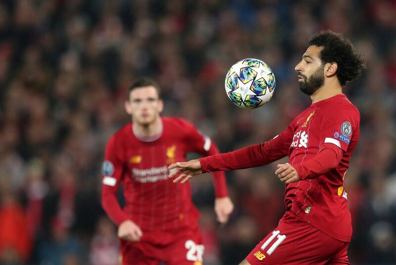 Salah controls the ball. AP Photo