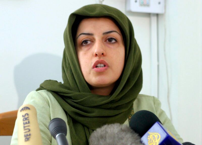 Ms Mohammadi, pictured in 2005, was awarded the Nobel Peace Prize 'for her fight against women's oppression in Iran and her fight to promote human rights and freedom for all', the panel said. EPA