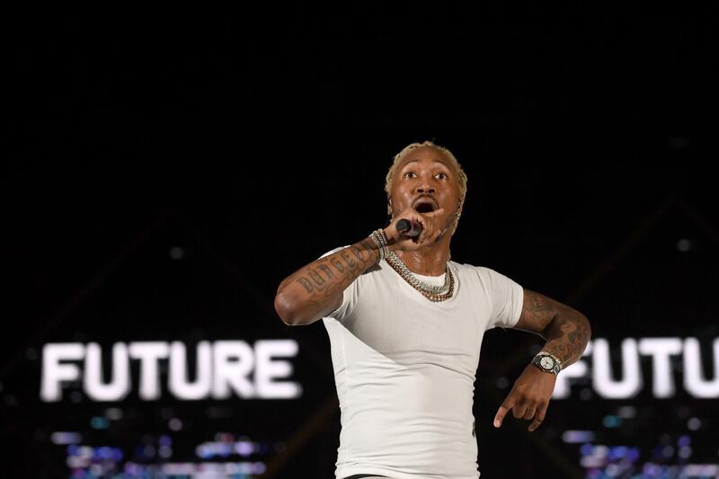 Future performs on stage. AFP