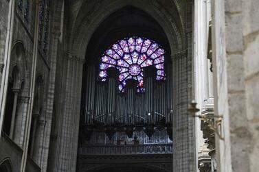 The organ inside the Notre-Dame Cathedral remained undamaged by the blaze. AFP 