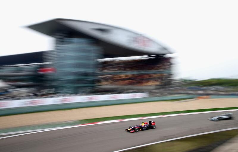 Sebastian Vettel of Red Bull Racing drives during the Chinese Grand Prix on Sunday. Clive Mason / Getty Images / April 20, 2014  