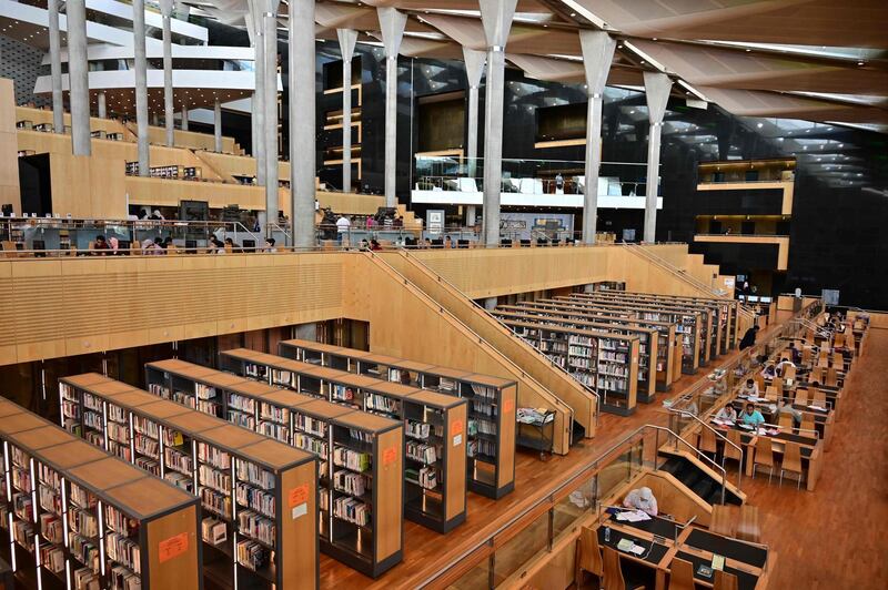 Another view of the interior of the Bibliotheca Alexandrina library. AFP
