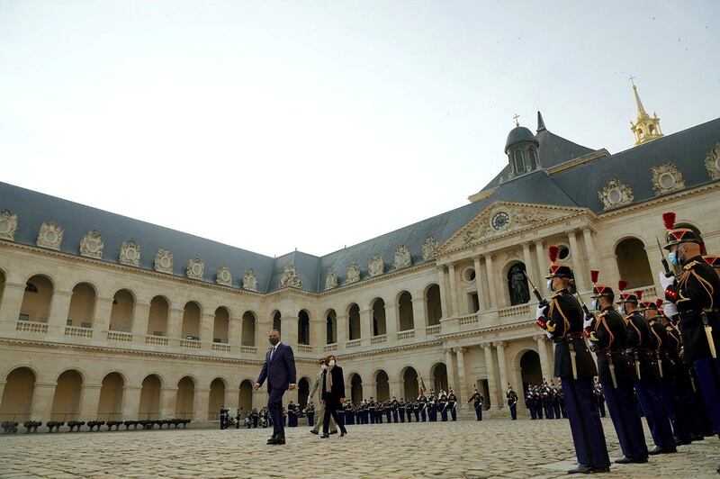 Iraqi Prime Minister Mustafa al-Kadhimi arrival for talks in Paris, France. Courtesy Media Office of the Prime Minister