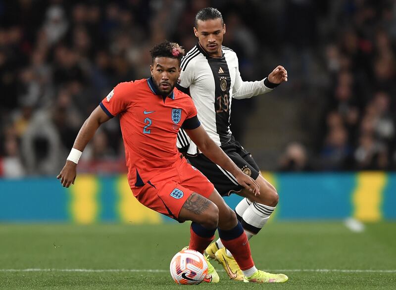 Reece James 7: Looks to have secured the right wingback place for the World Cup. Saw lots of the ball without the surging runs forward that he produces for Chelsea on regular basis. His cross eventually fell at the feet of Shaw for opening goal. EPA