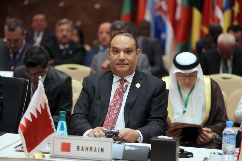 Ahmed Al Sharyan, general secretary of Bahrain's National Oil and Gas Authority, at the International Energy Forum in Algiers. Mohamed Messara / EPA