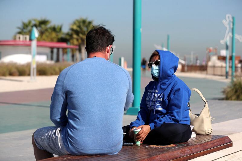 Dubai, United Arab Emirates - Reporter: N/A. News. Weather. Visitors to Kite beach wear jumpers as the colder weather sets in. Dubai. Tuesday, January 5th, 2021. Chris Whiteoak / The National