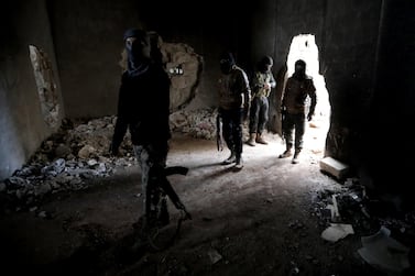 Turkish-backed Syrian rebels in the town of Tadef in Aleppo. Reuters