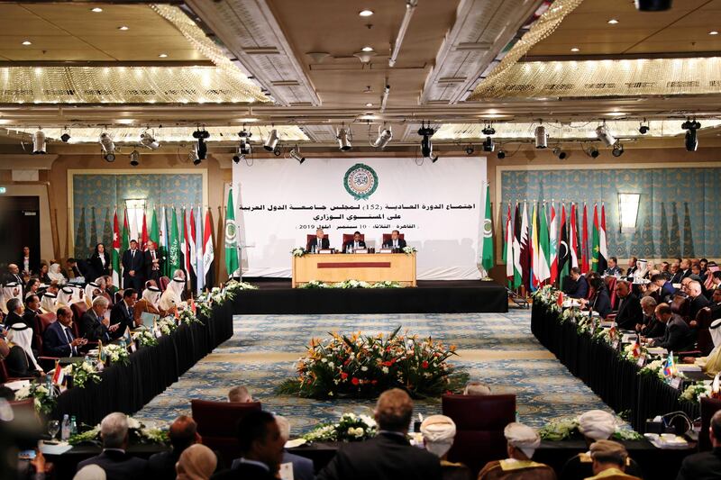 Arab foreign ministers and delegation members attend the annual Arab League meeting in Cairo, Egypt. Reuters