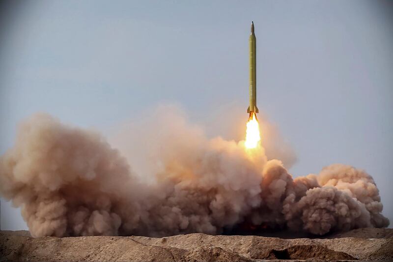 FILE - In this file photo released Jan. 16, 2021, by the Iranian Revolutionary Guard, a missile is launched in a drill in Iran. The Biden administrationâ€™s early efforts to resurrect the 2015 Iran nuclear deal are getting a chilly early response from Tehran. Though few expected a breakthrough in the first month of the new administration, Iranâ€™s tough line suggests a difficult road ahead.(Iranian Revolutionary Guard/Sepahnews via AP, File)