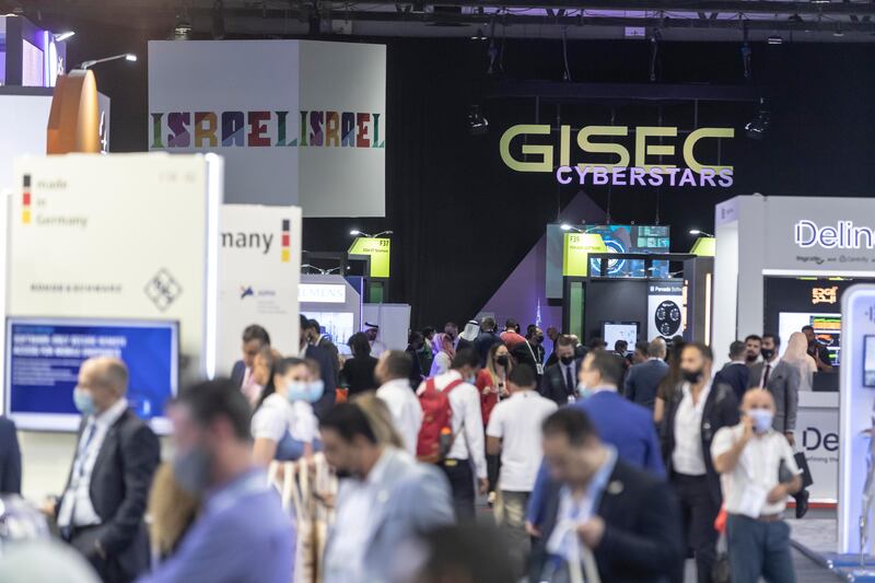 General image from the opening day of GISEC 2022 at the World Trade Center in Dubai. 