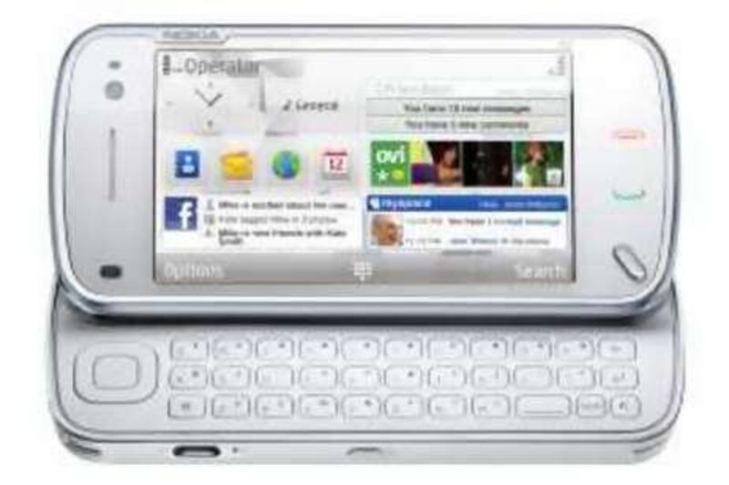 December 3, 2008: Nokia has launched its flagship new mobile phone, the N97, promising the new device will be more closely integrated with the internet than anything else on the market. 
    The N97 uses a full touch-screen interface, like the Apple iPhone, its hugely successful competitor. But the screen slides upward to reveal a full keyboard, similar to that of Nokia's other high-end competitor, the BlackBerry. 
    Many phones currently hitting the market, like the Sony Ericsson Xperia and the HTC G1, use a similar design. But Nokia hopes that what will truly differentiate the device is the way internet services, like mapping and social networks, will integrate into the phone. 
    Users will be able to perform a "physical search" by pointing the camera phone at a nearby landmark. Using a combination of global positioning system (GPS) location data and picture-matching technology, Nokia's Point and Find service will identify the landmark and provide information from the internet. 
    The N97 is also designed as a primary storage device for personal media like music and films, coming with a 32 gigabyte hard drive, larger than anything currently available on the market. 
    Nokia plans to release the new phone in the first half of 2009, at an estimated price of 550 euros. The company did not give specific details regarding when the device will be available in the Middle East.     