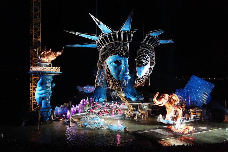 A rehearsal  of Giuseppe Verdi's opera 'Aida' in 2009 in Bregenz, Austria.  Getty Images