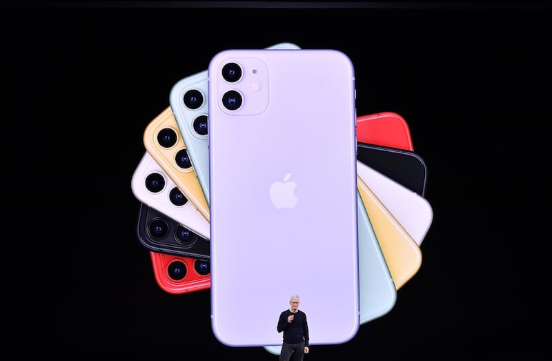 (FILES) In this file photo Apple CEO Tim Cook speaks on-stage during a product launch event at Apple's headquarters in Cupertino, California on September 10, 2019. Apple said on September 3, 2020 it would give developers until next year to comply with a software change expected to stymie targeted advertising in iPhone and iPad apps. An update coming to Apple's iOS mobile software includes a requirement for apps to ask users' permission to collect and share device-identifying data used to make ads more relevant.
 / AFP / Josh Edelson
